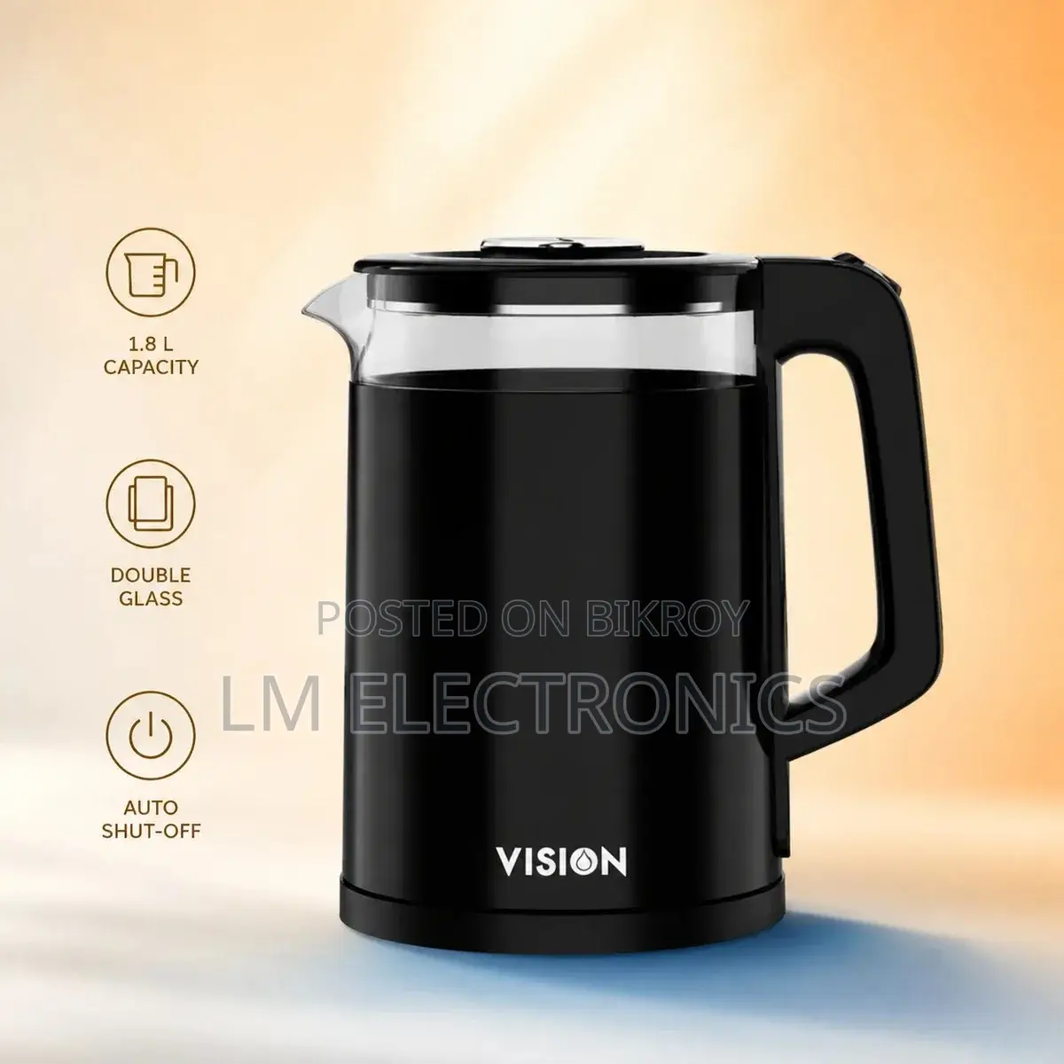 Vision E. Kettle 1.8L VIS-EK-022 (Double Glass)