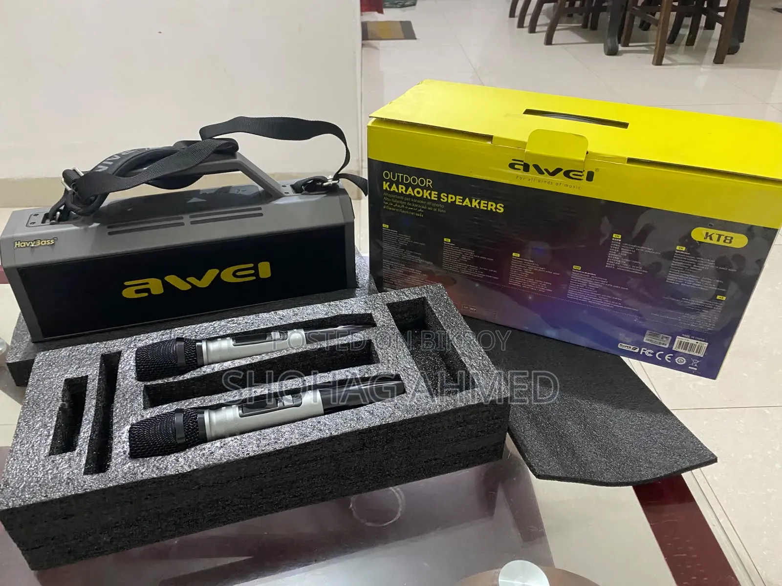 Awei KT8 Karaoke Wireless Speaker With Dual Microphone & Remote