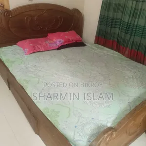 Shegun-Wood King Size Bed With a Drawer