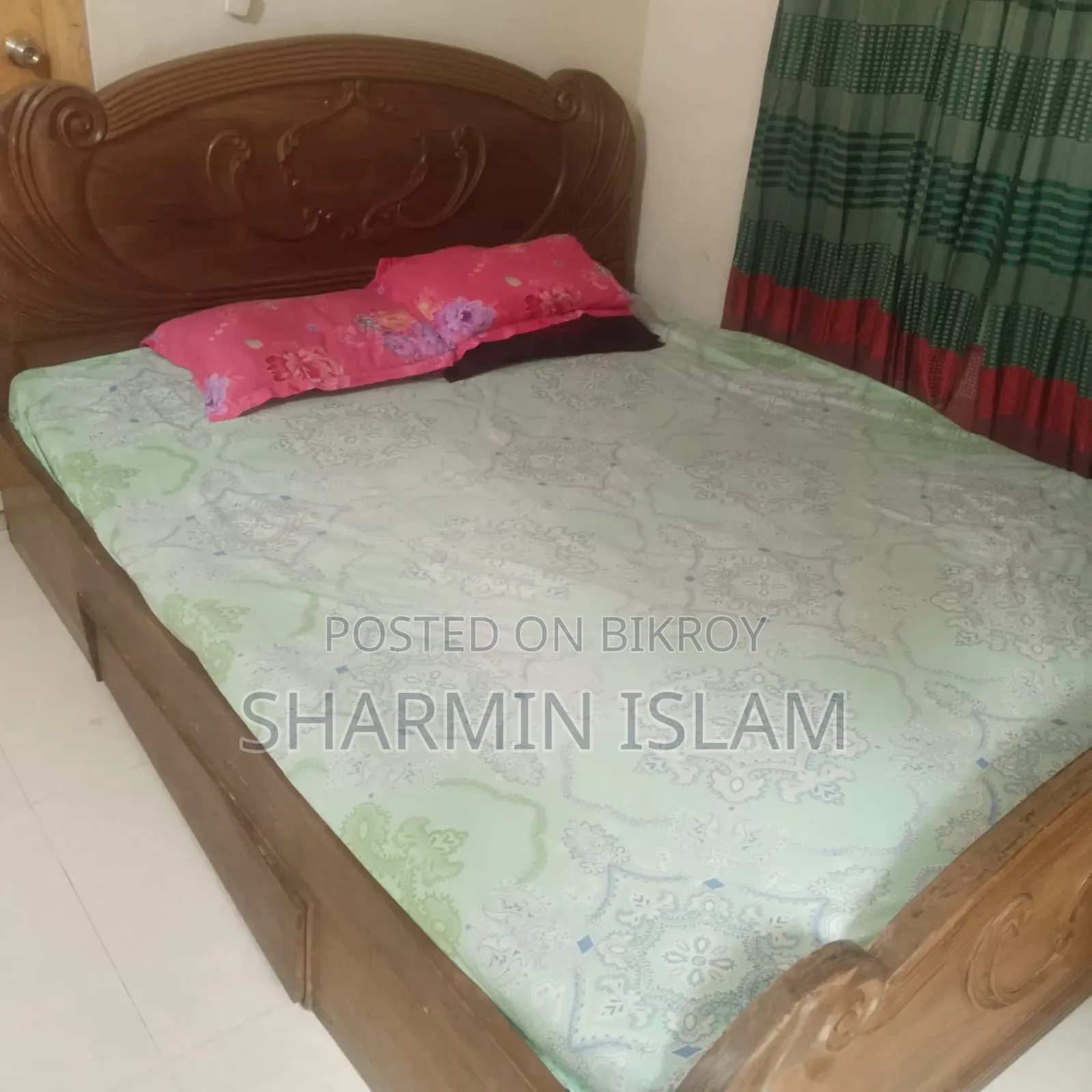 ড্রয়ারসহ সেগুন কাঠের কিং সাইজ খাট