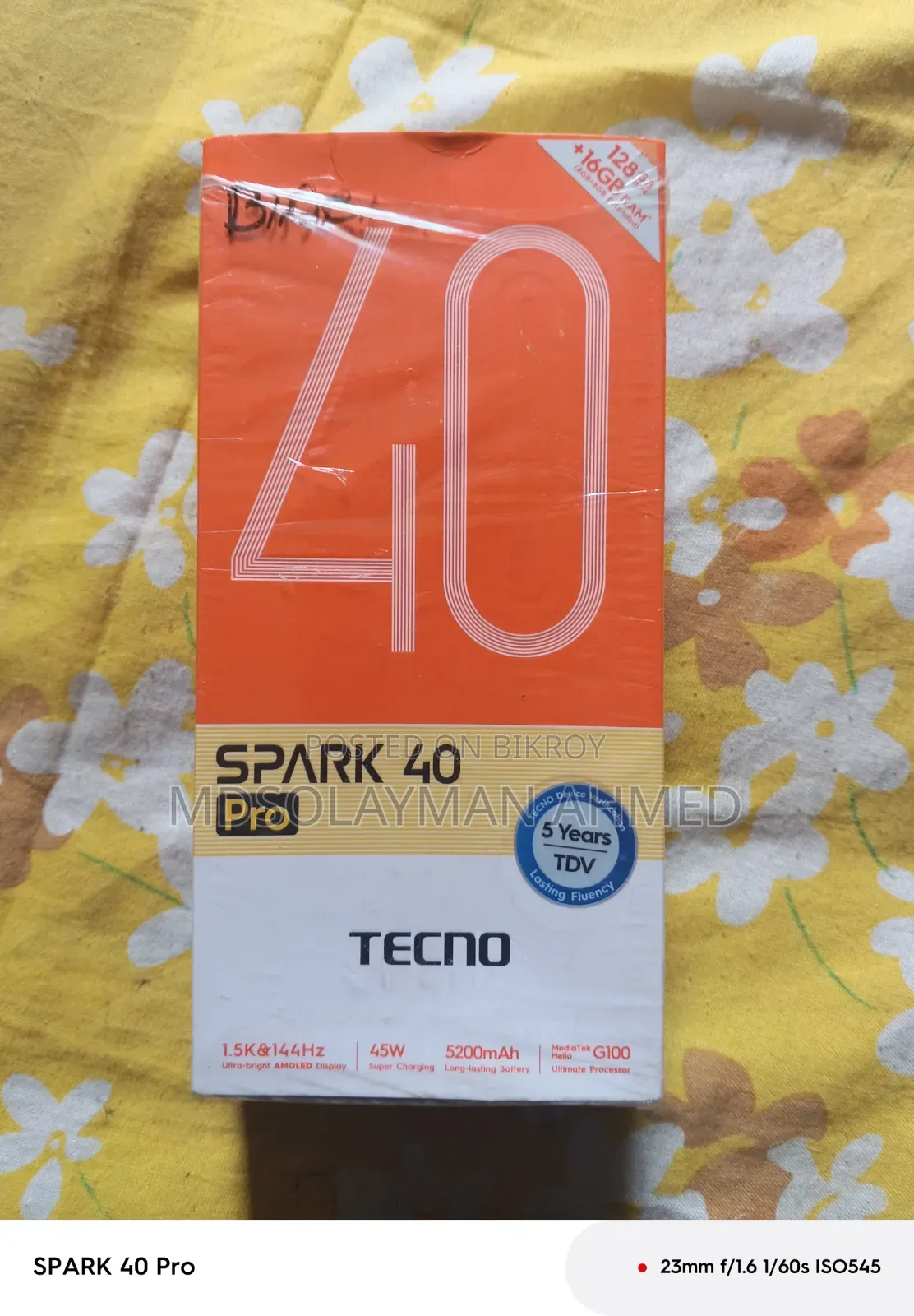 Tecno Spark 40 Pro 128 GB Black