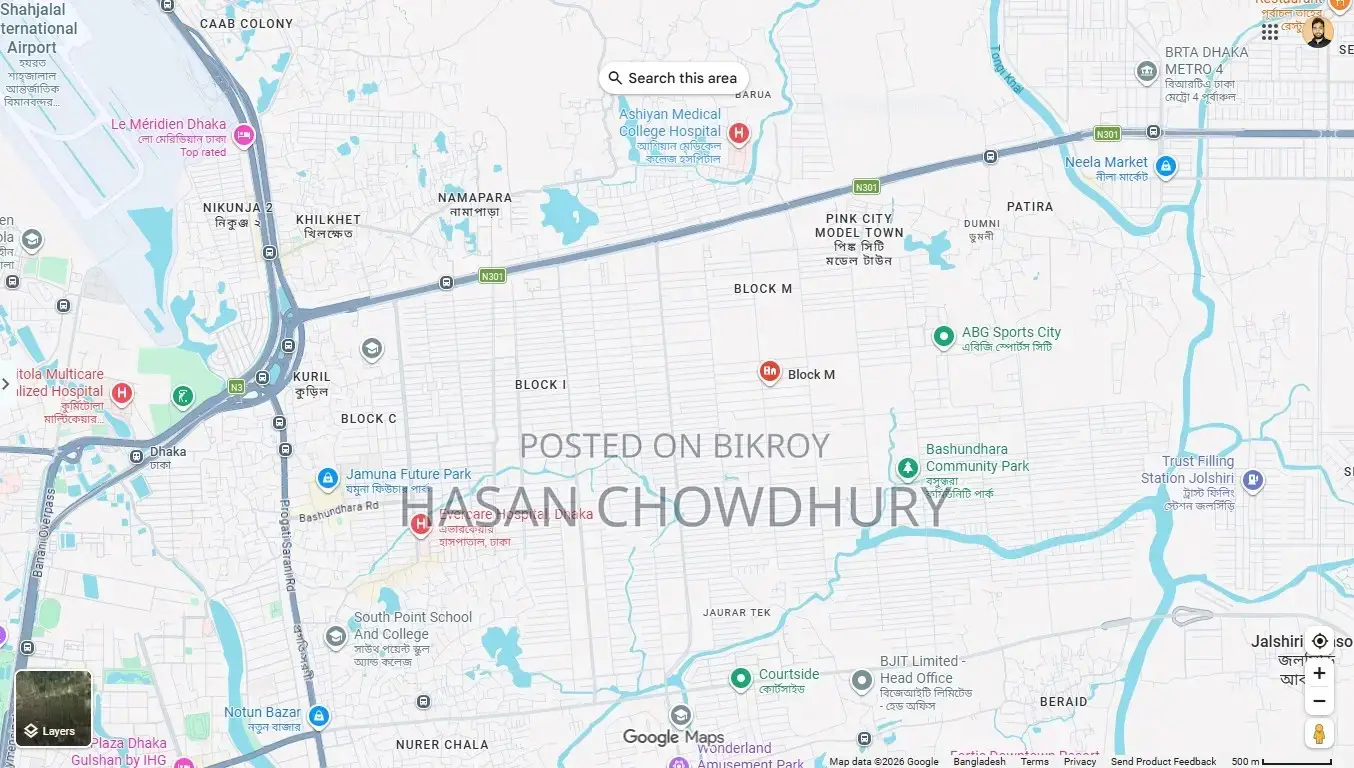 5 Katha South-Facing Plot for Sale in Bashundhara Block M