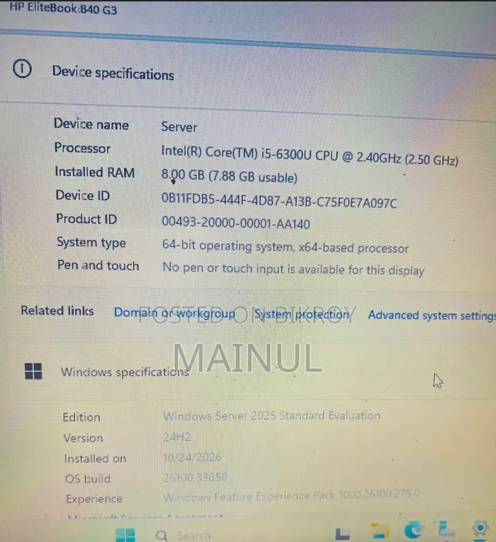 Laptop HP EliteBook 840 8GB Intel Core i5 SSD 256GB