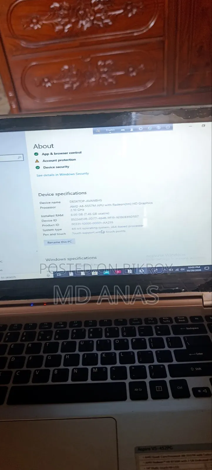 Laptop Acer Aspire V5-452PG 4GB AMD A8 SSD 128GB