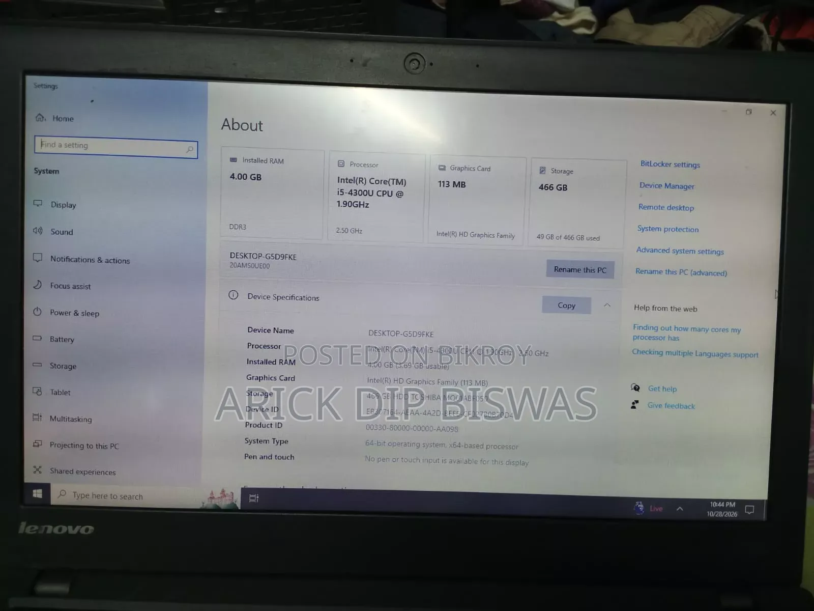 Laptop Lenovo ThinkPad X240 4GB Intel Core i5 SSD 500GB