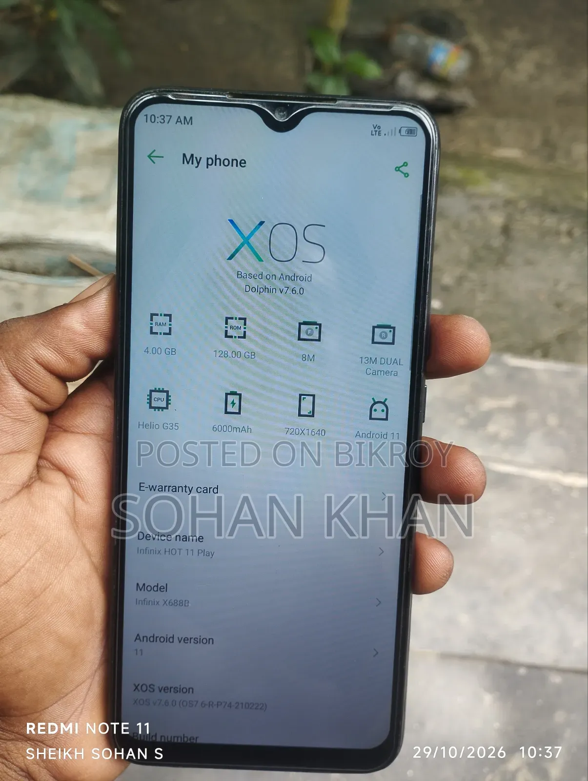 Infinix Hot 11 Play 128 GB Black