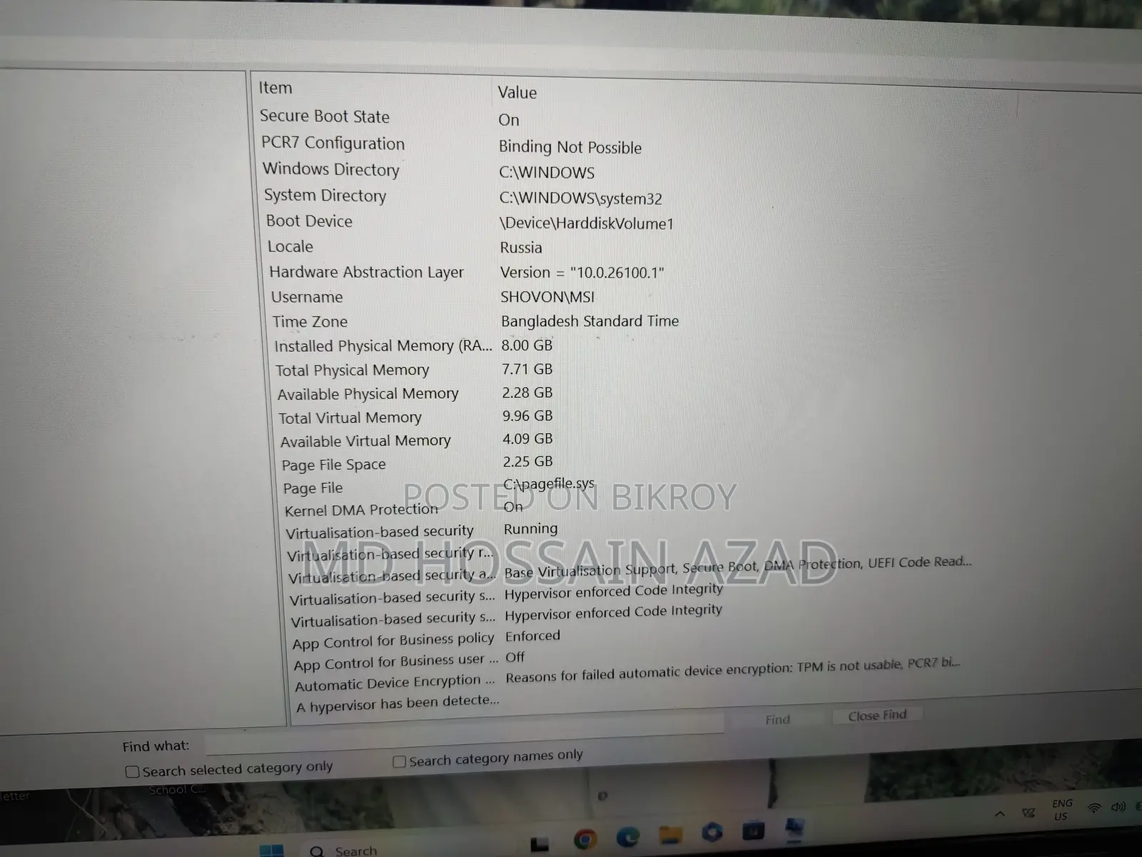 Laptop MSI Katana GF66 8GB Intel Core i5 HDD+SSD 128GB