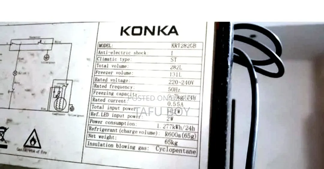 KONKA Freezer Total 282 liters For Sale