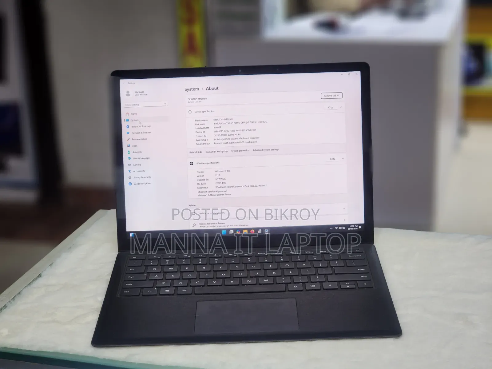 Laptop Microsoft Surface 8GB Intel Core i5 SSD 256GB