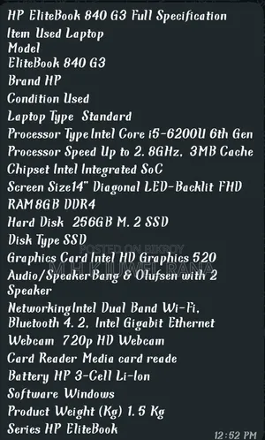 Laptop HP EliteBook 840 G3 8GB Intel Core i5 SSD 256GB