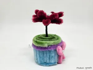 Handmade Flower Pot - Pipe Cleaner Flower - ফুলকলি