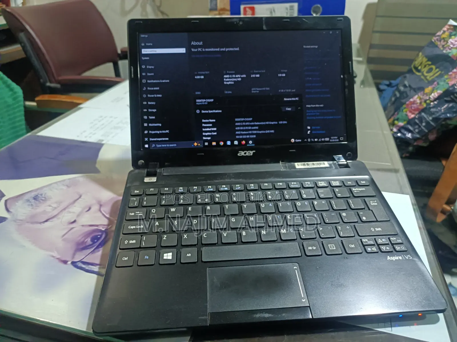 Laptop Acer Aspire 5 4GB AMD SSD 128GB