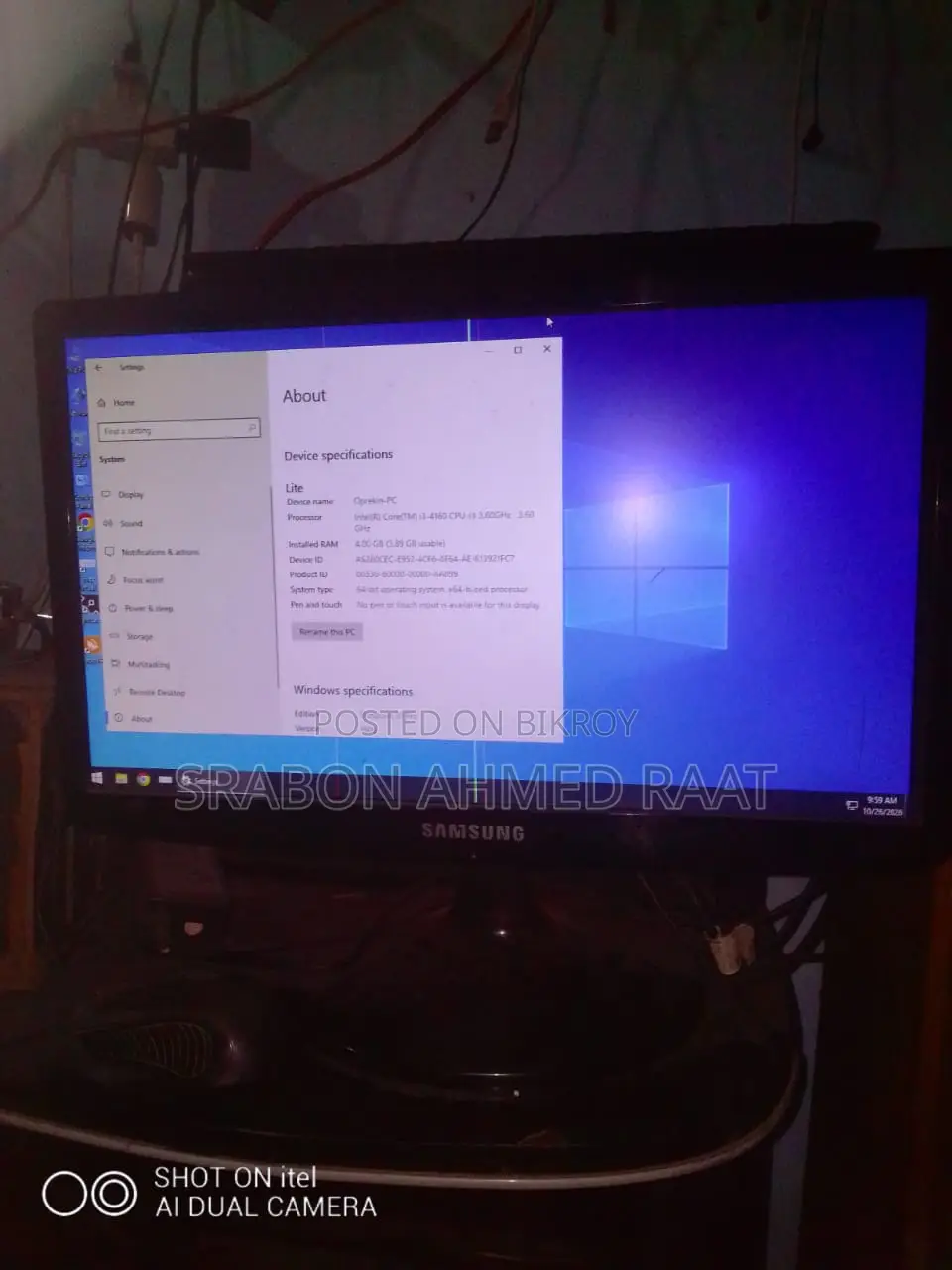 Desktop Computer Samsung 4GB Intel Core 3 SSD 4T