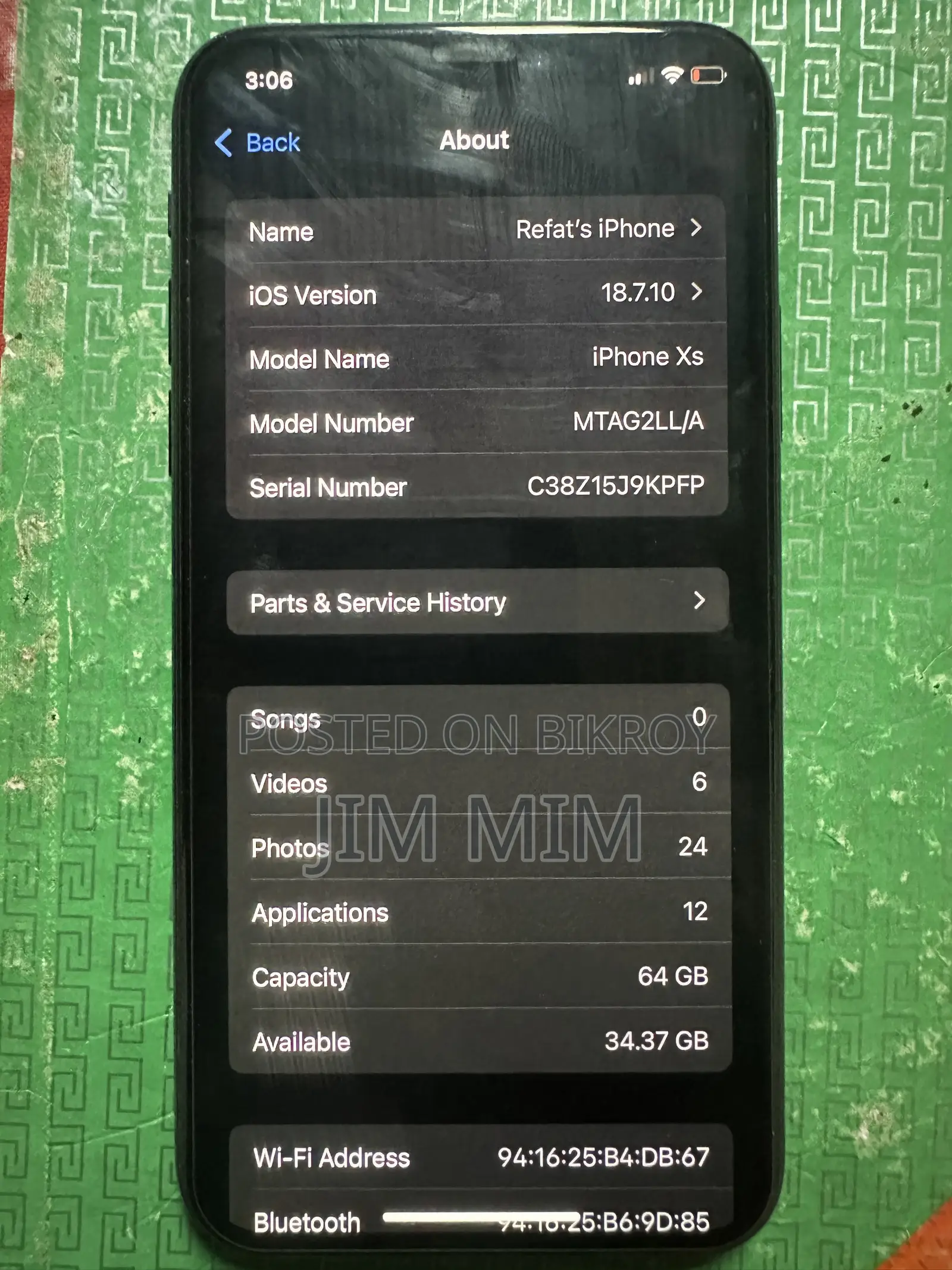 Apple iPhone XS 64 GB Black