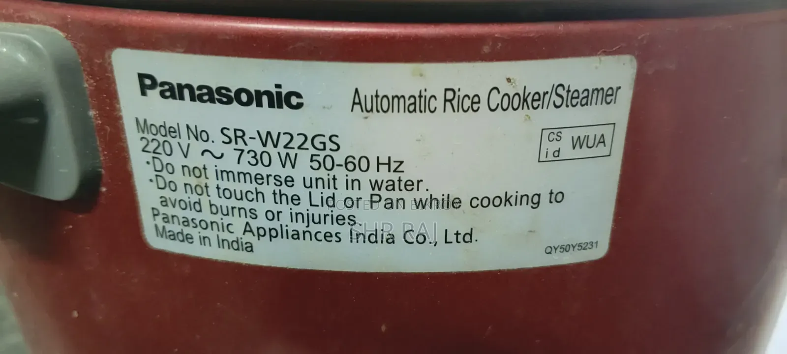 Panasonic Rice Cooker SR-W22 2.2 Ltr.