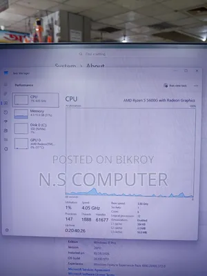 Desktop Computer 16GB AMD Ryzen 5 SSD 256GB