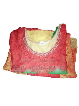 Red Yellow Party Lehenga - With Embroidered Blouse