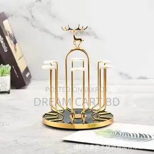 360 Rotating 6-Cup Glass & Mug Drying Rack Stand - Dream-Cart-Bd
