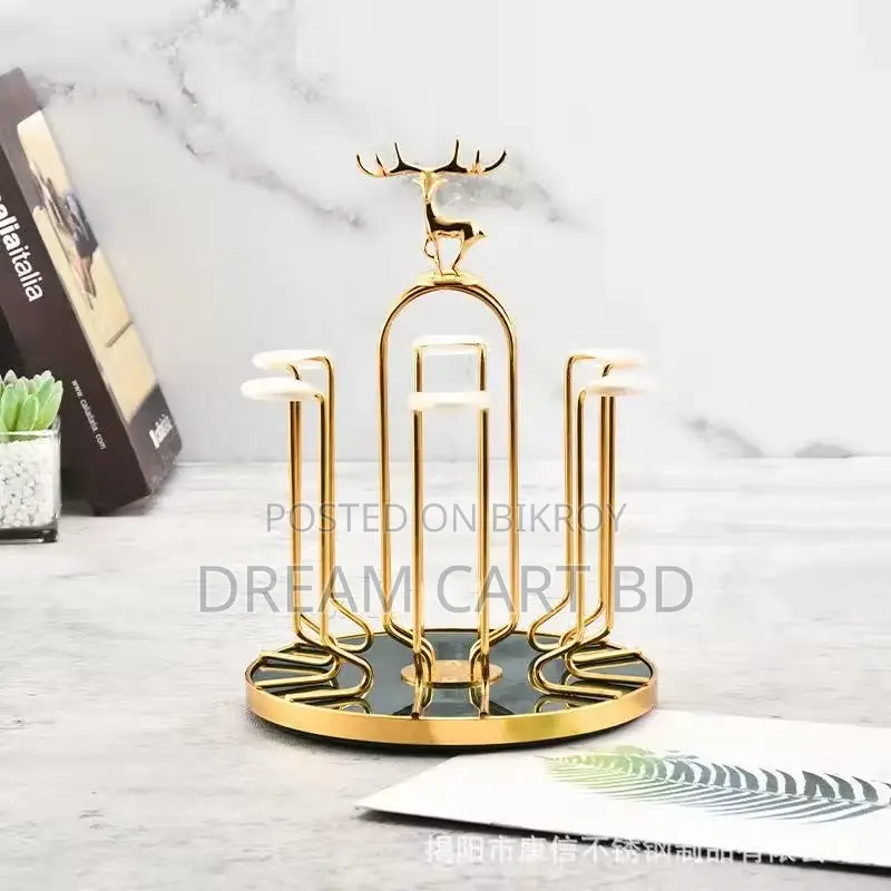 360 Rotating 6-Cup Glass & Mug Drying Rack Stand - Dream-Cart-Bd