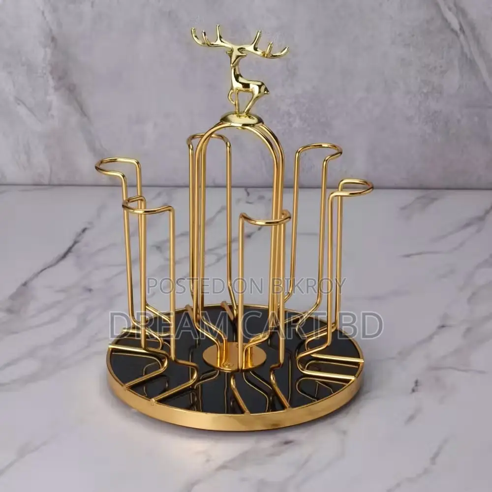 360 Rotating 6-Cup Glass & Mug Drying Rack Stand - Dream-Cart-Bd