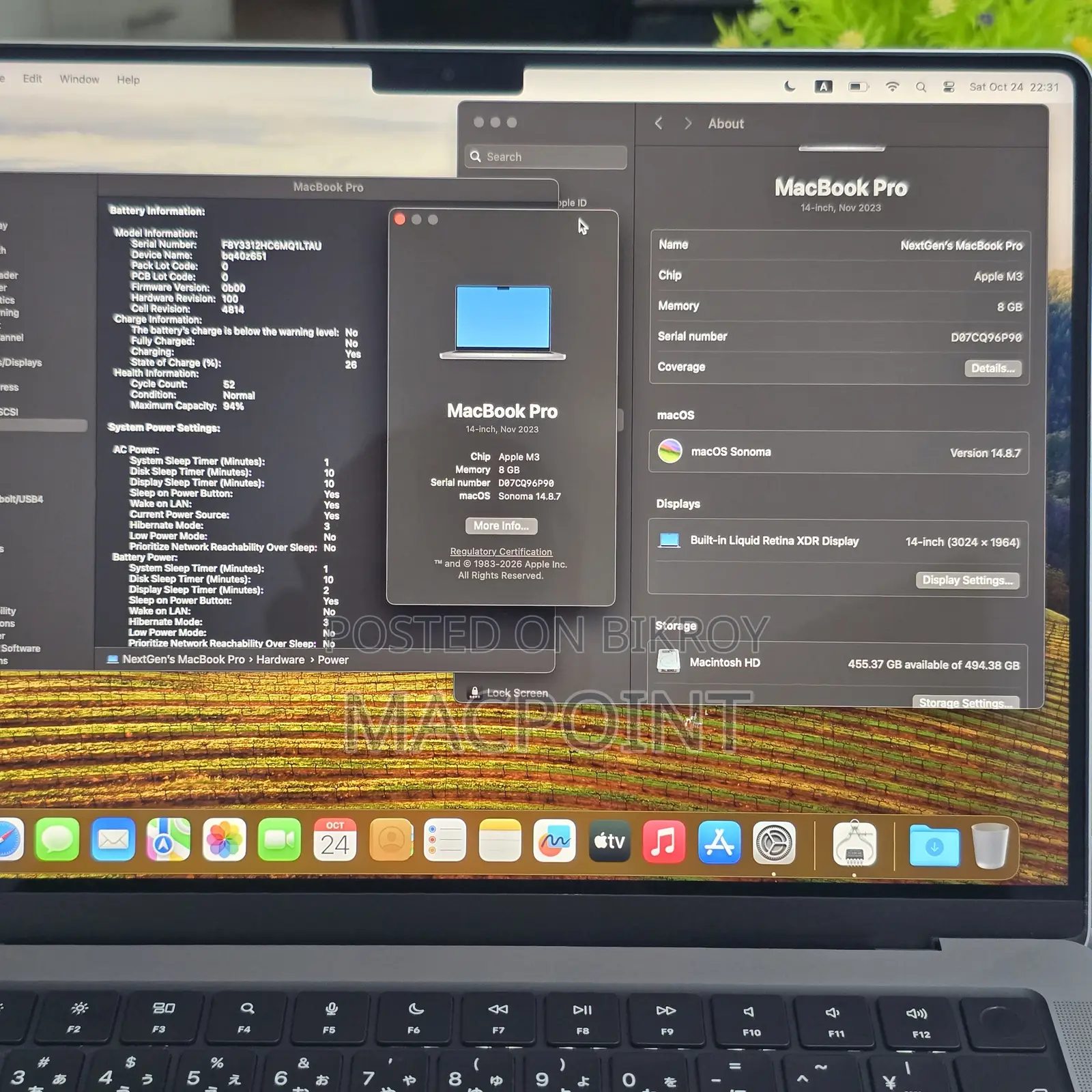 Laptop Apple MacBook Pro 2023 M3 8GB Apple M3 SSD 512GB