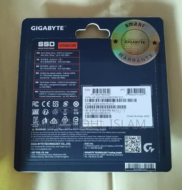 Gigabyte 256GB Sata III SSD (Brand New / Intact)