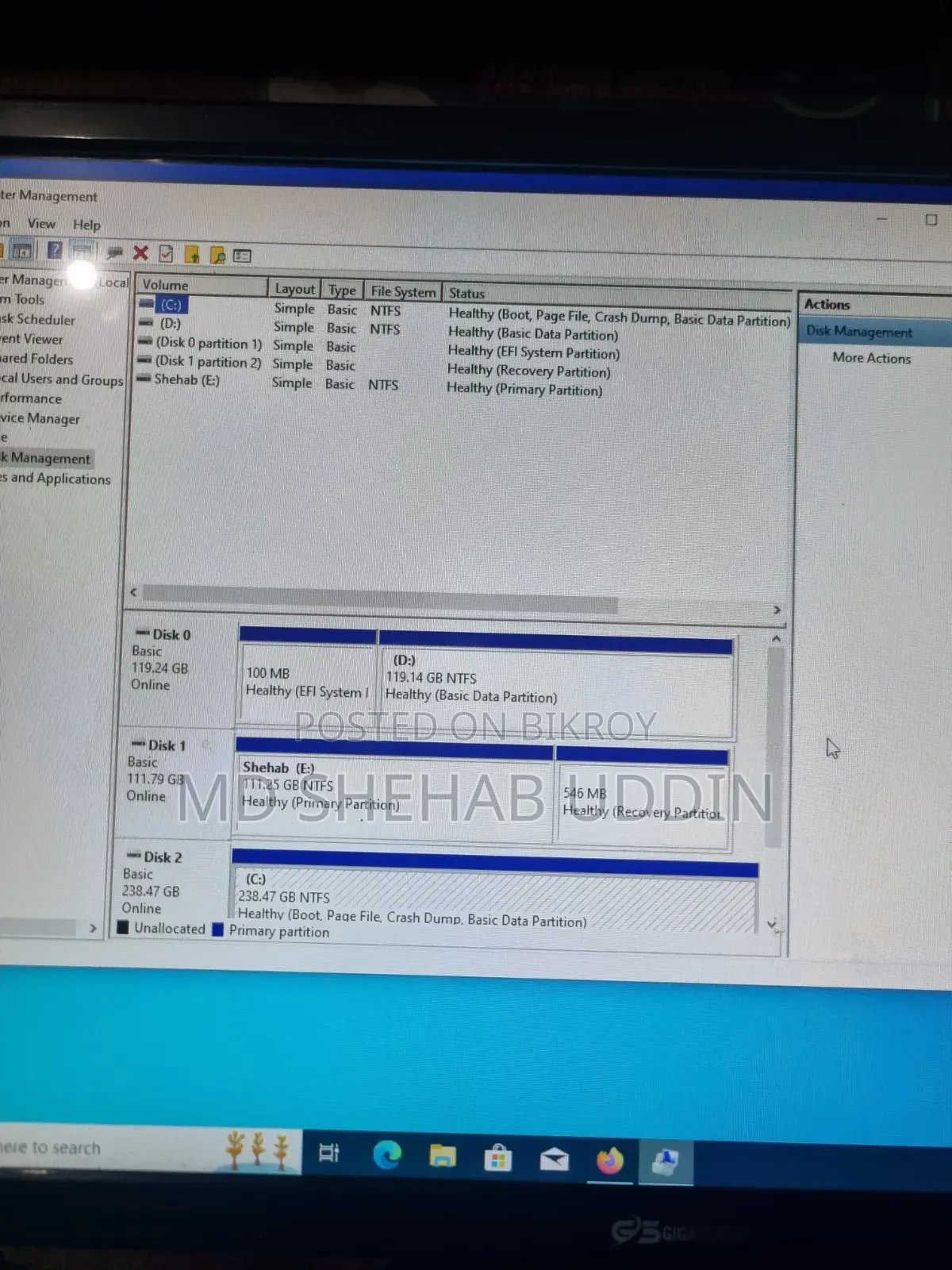 Desktop Computer 8GB Intel Core i5 SSD 256GB