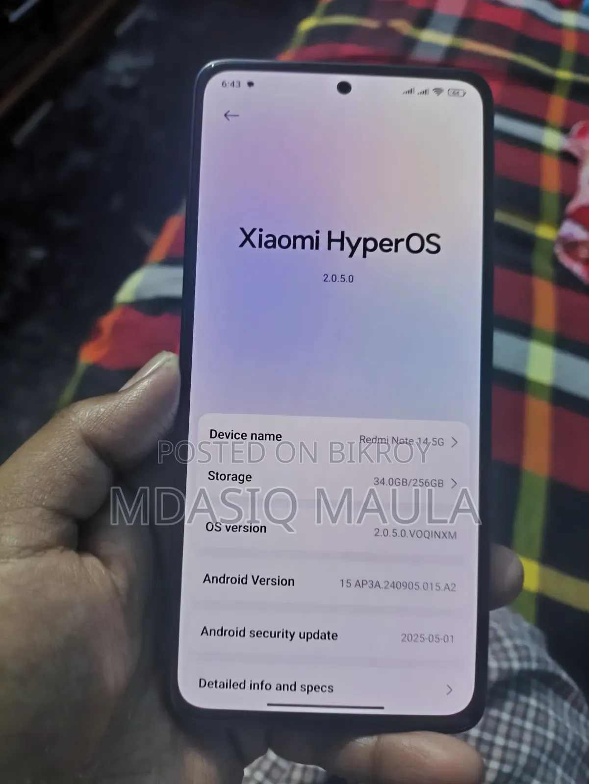 শাওমি রেডমি নোট ১৪ ৫জি ২৫৬ জিবি কালো
