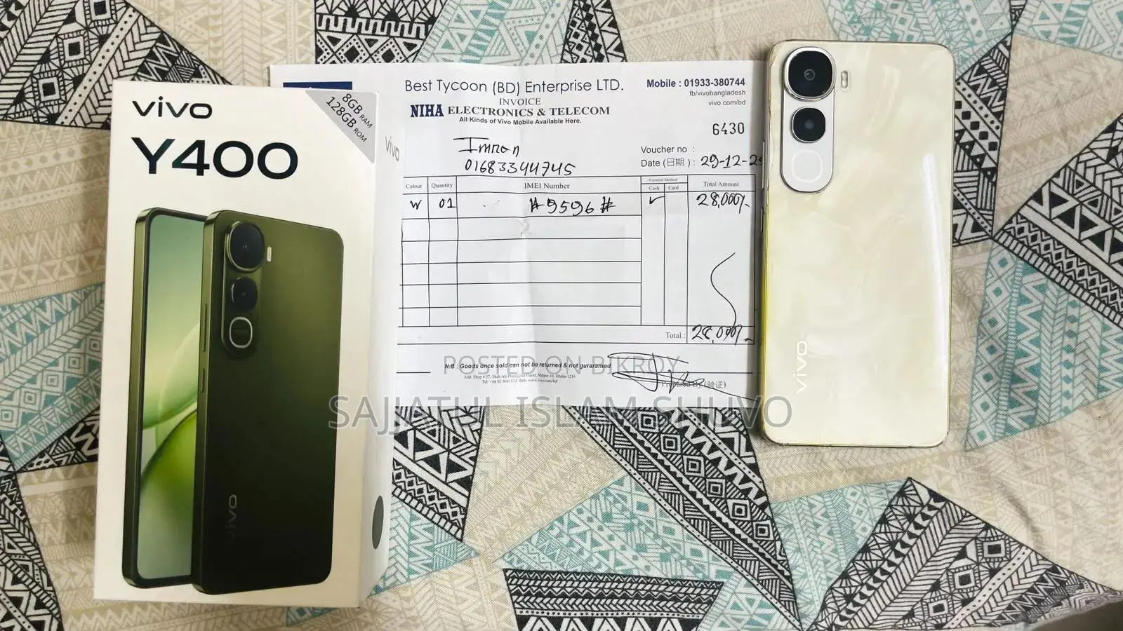 New Vivo Y400 128 GB White
