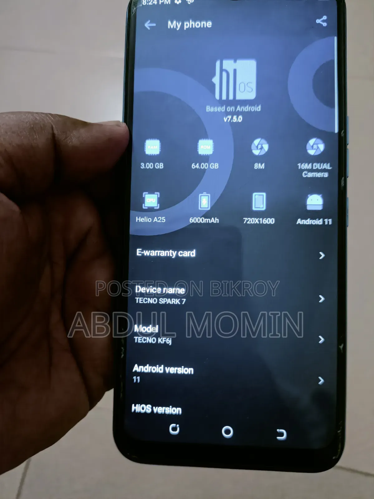 Tecno Spark 7 64 GB Blue