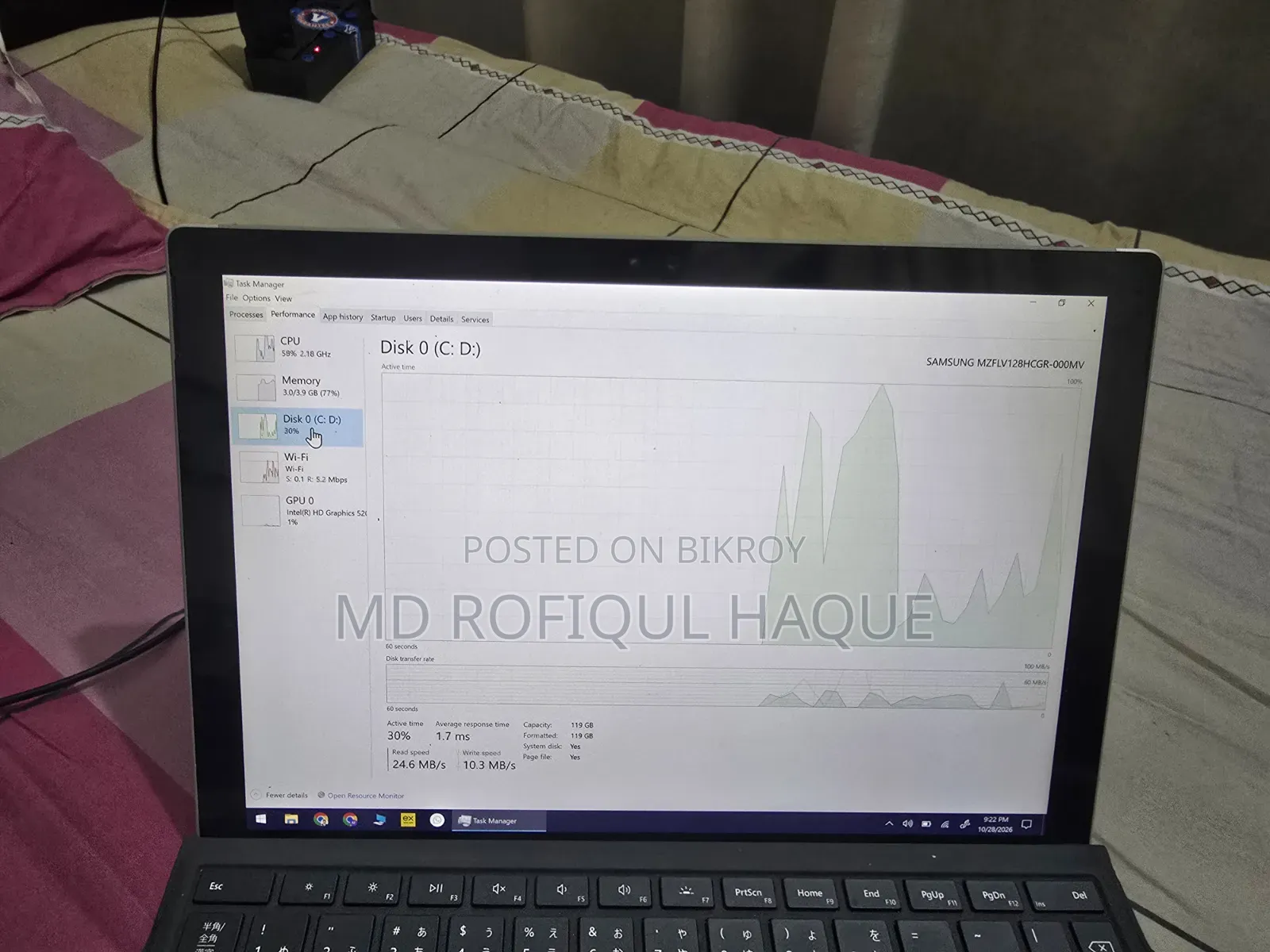 Laptop Microsoft Surface Pro 4 4GB Intel Core i5 SSD 128GB