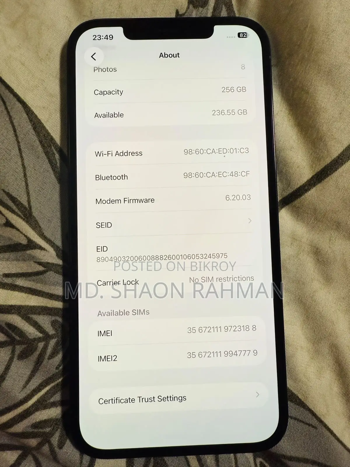 Apple iPhone 12 Pro ২৫৬ জিবি গ্রাফাইট