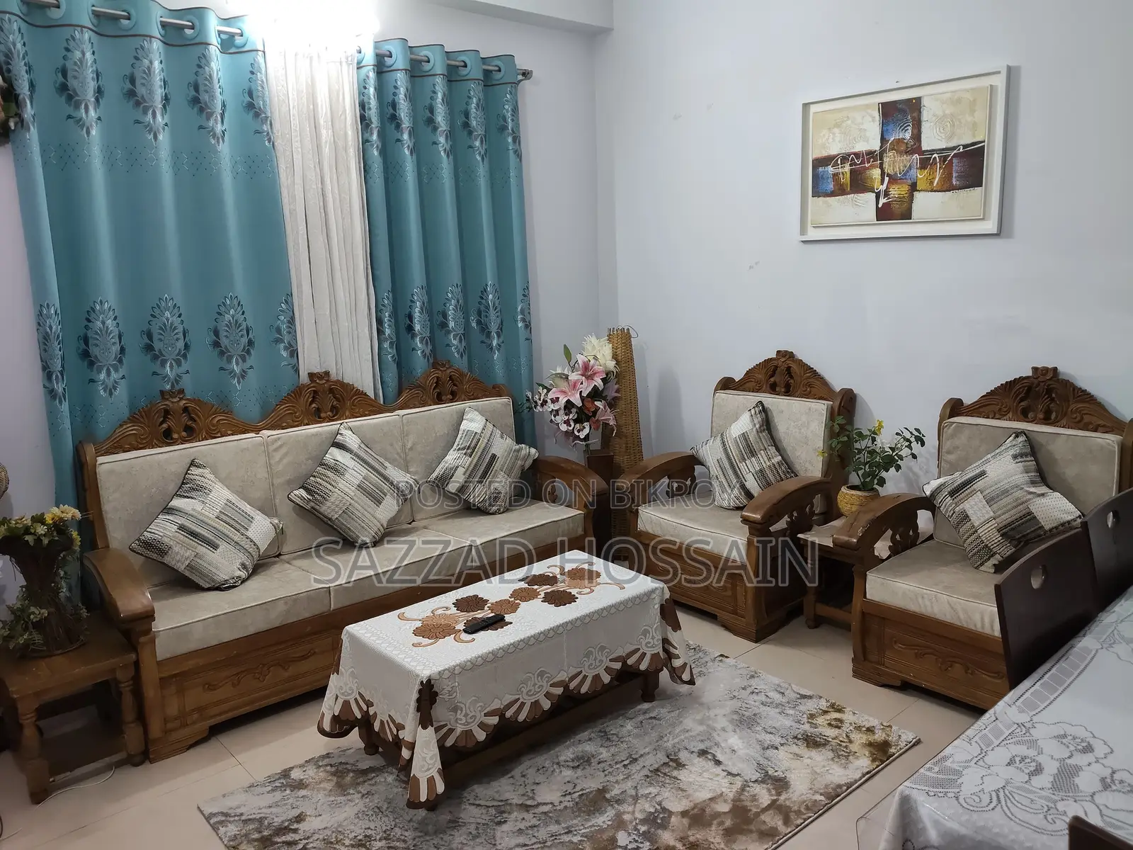 সোফা সেট উইথ ফোম অ্যান্ড কভার