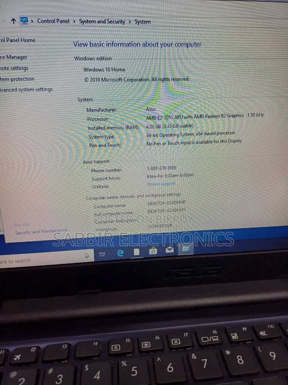 Laptop Asus VivoBook X540SA 4GB AMD SSD 128GB