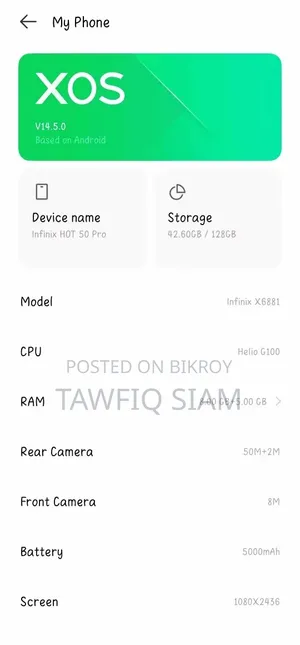 Infinix Hot 50 Pro 256 GB Black