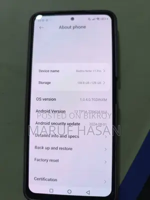 Xiaomi Redmi Note 11 Pro 128 GB Black