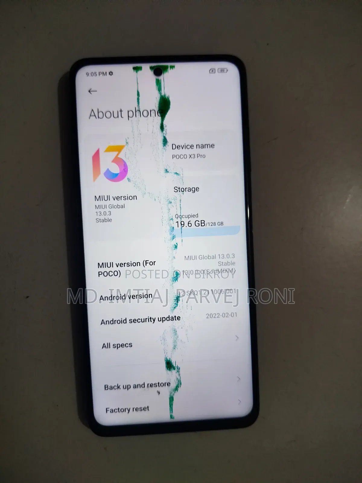 শাওমি পোকো এক্স৩ প্রো ১২৮ জিবি নীল