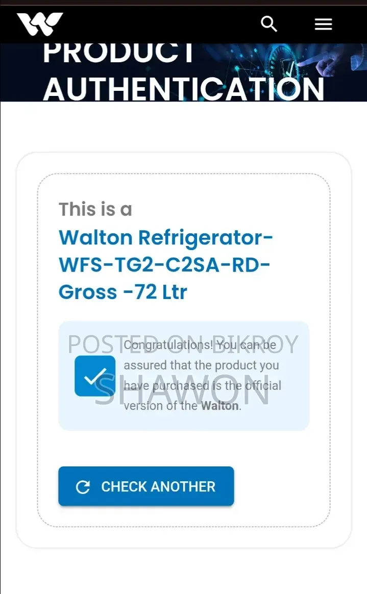 Walton Small Refrigerator - WFS-Tg2-C2sa-Rd - 72 LTR