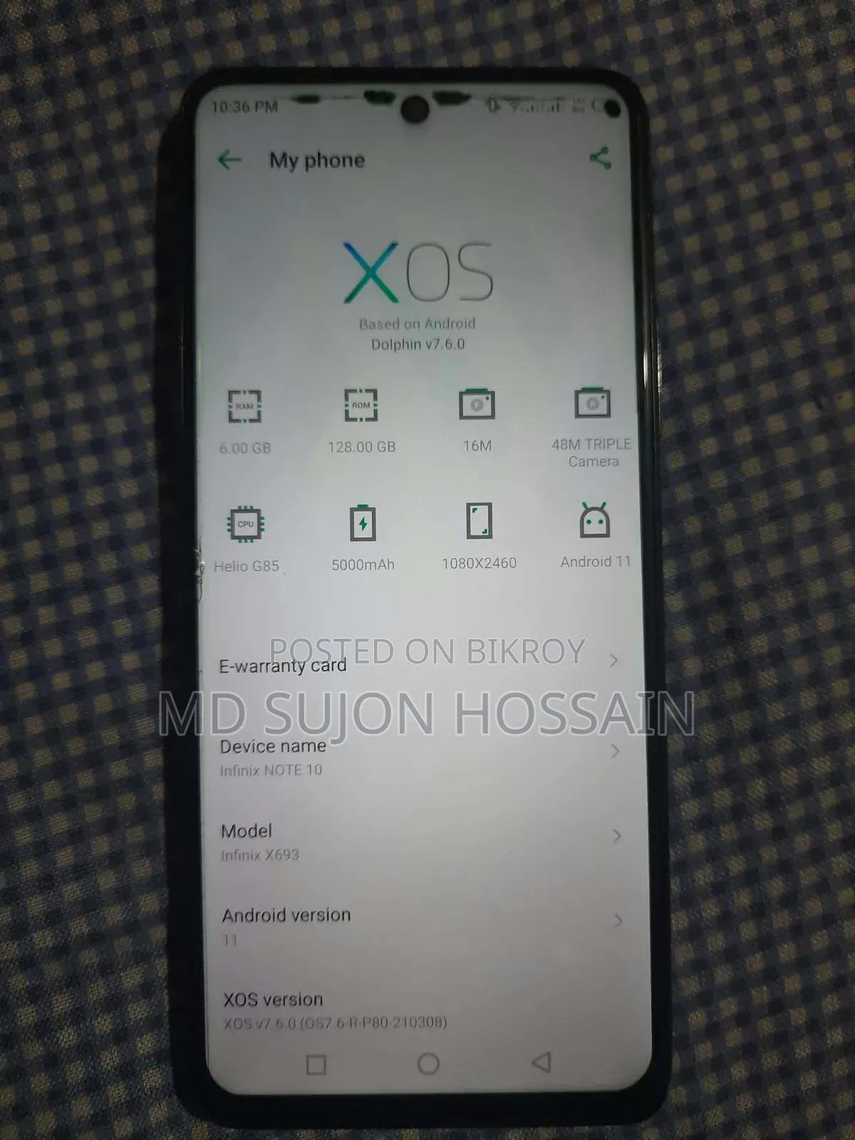 Infinix Note 10 128 GB Purple