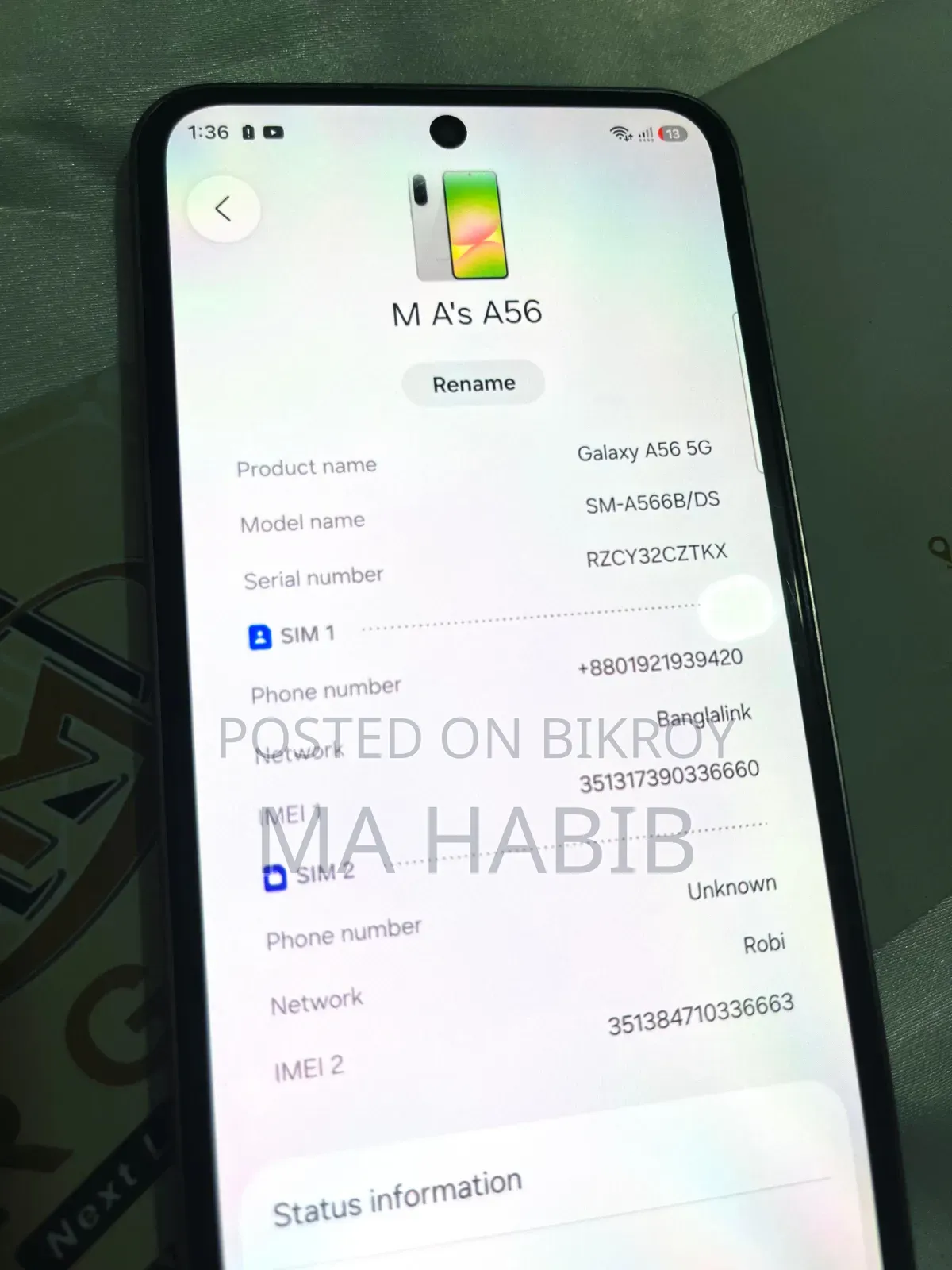 Samsung Galaxy A56 128 GB Gray