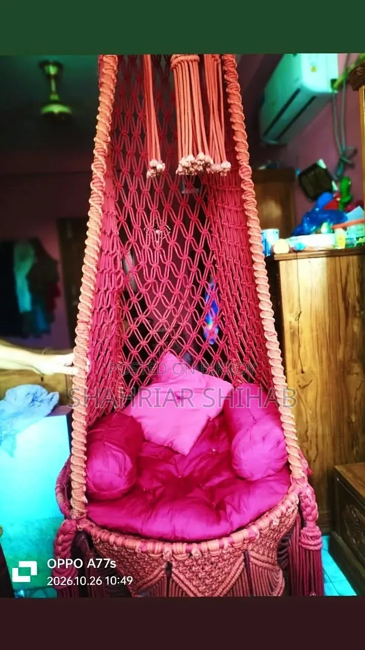 36 Inch Handmade Hanging Swing Chair with Cushion for Sale | Good Condition