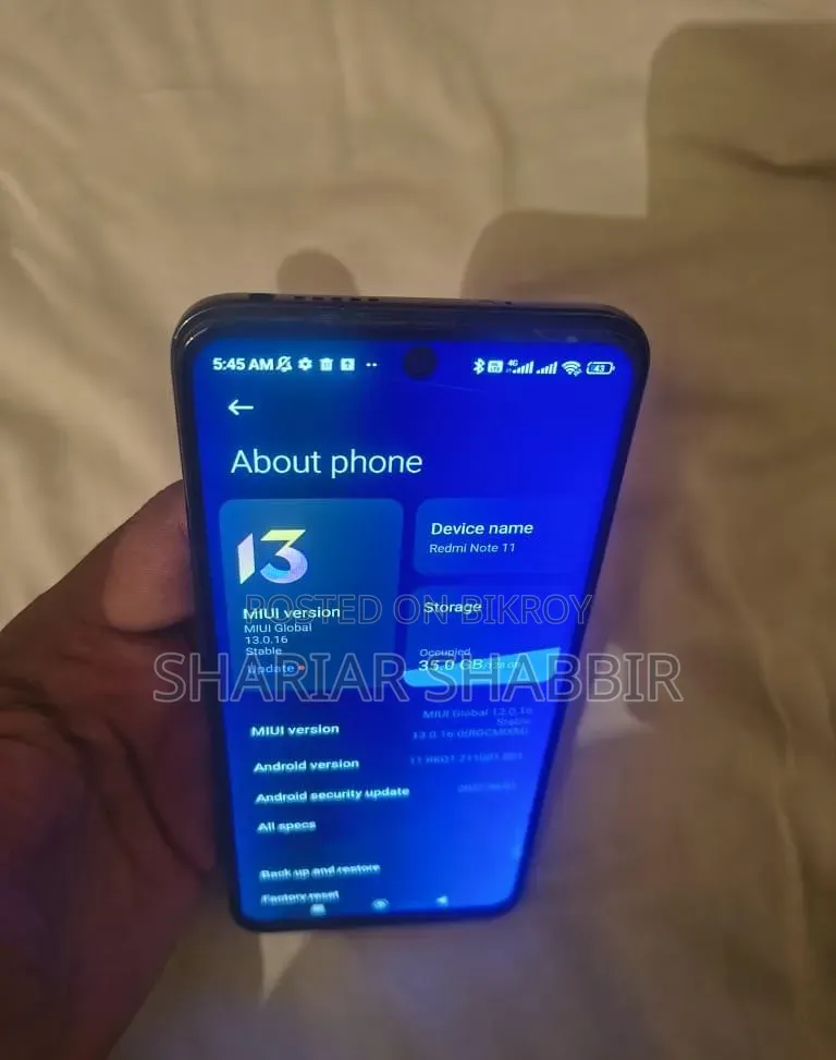 শাওমি রেডমি নোট ১১ ১২৮ জিবি ব্ল্যাক