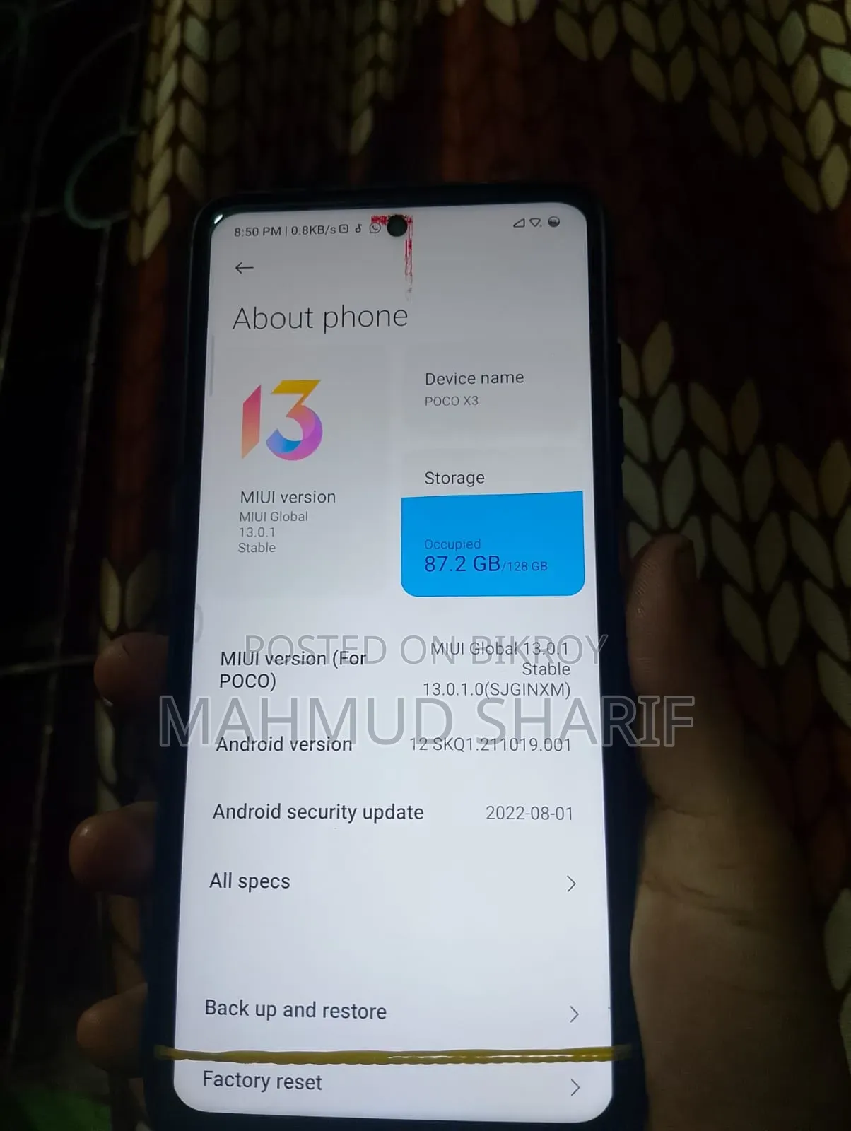 Xiaomi Poco X3 128 GB Blue