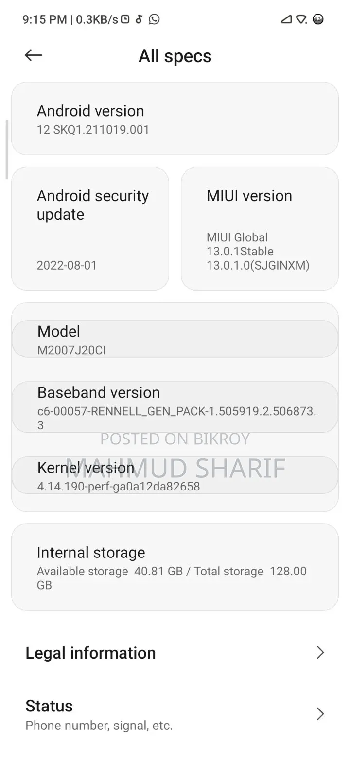 Xiaomi Poco X3 128 GB Blue
