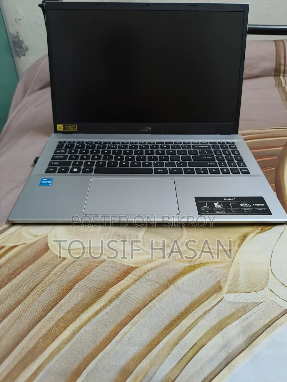 ল্যাপটপ এসার এসপায়ার ৩ ৮জিবি ইন্টেল কোর আই৩ এসএসডি ৫১২জিবি