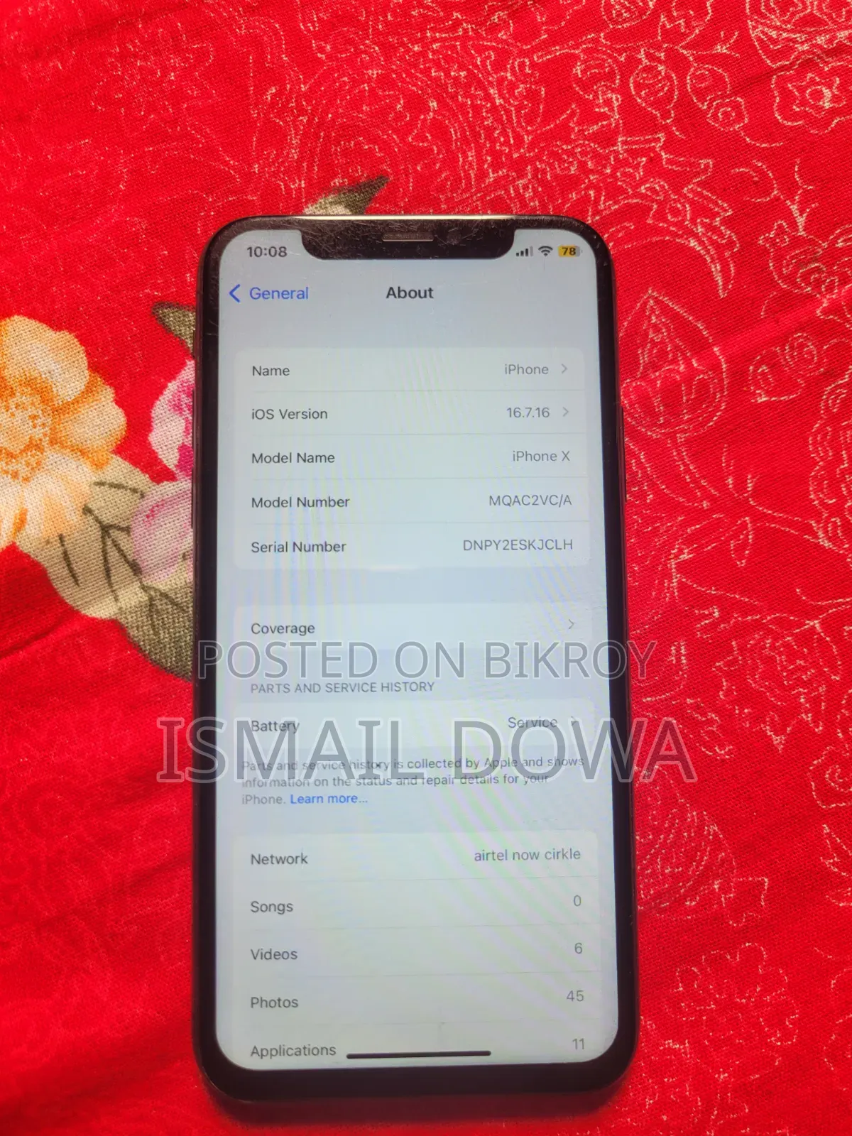 Apple iPhone X 64 GB Black