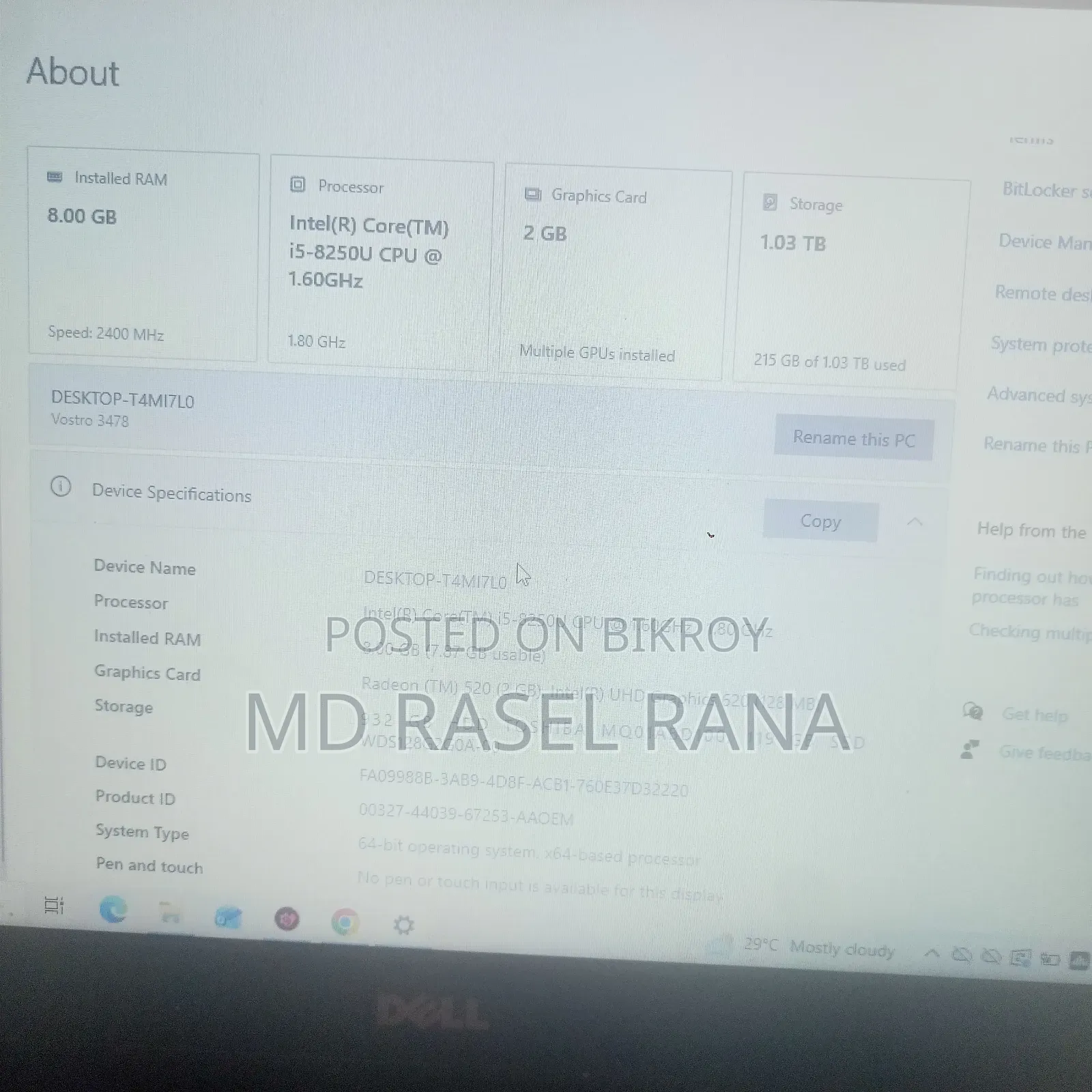 Laptop Dell Latitude 11 3180 8GB Intel Core i5 HDD+SSD 1T