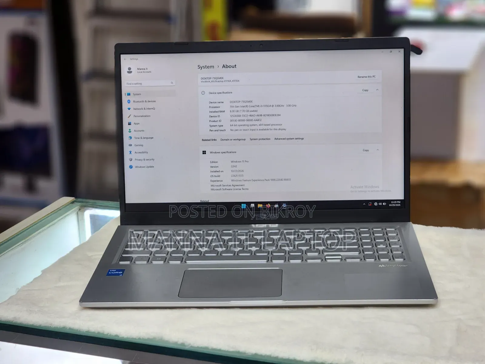 Laptop Asus VivoBook X540SA 8GB Intel Core i3 SSD 256GB