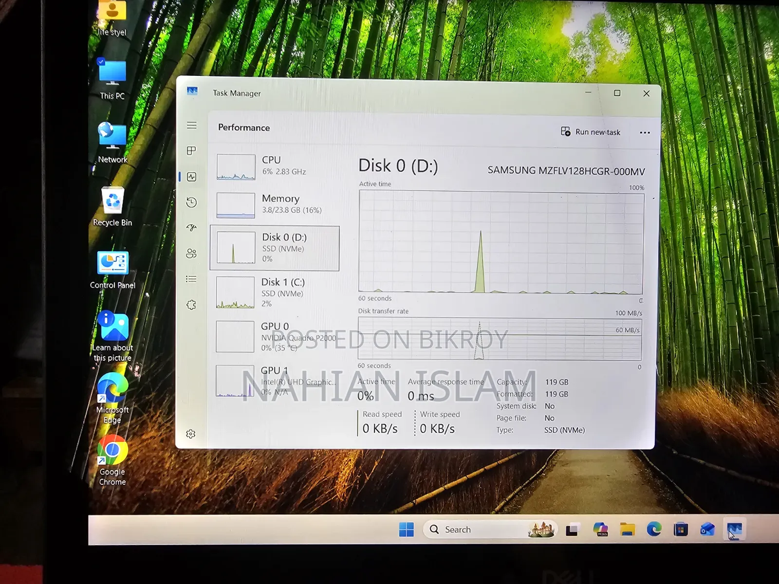 Laptop Dell Precision 7530 24GB Intel Core i7 SSD 256GB