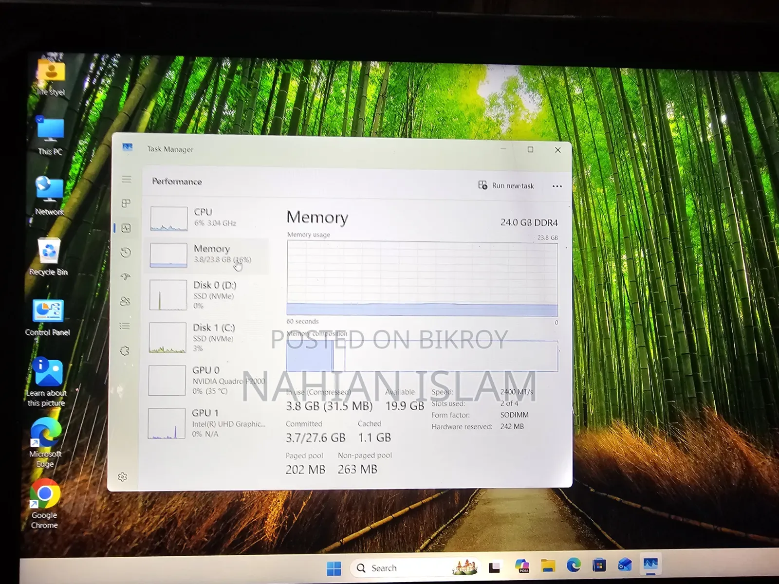 Laptop Dell Precision 7530 24GB Intel Core i7 SSD 256GB